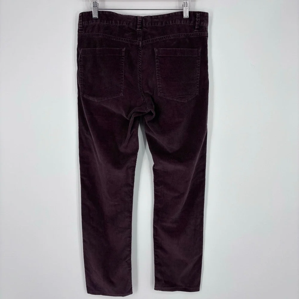 Theory Haydin Represent Corduroy Pants Men 32x30 (Tag 31) Burgundy Slim Straight